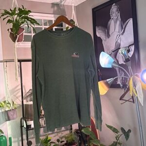 Mossy Oak XL Mens Olive Green Waffle Knit Long Sleeve T-Shirt Casual